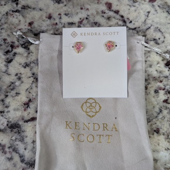 Kendra Scott 14k Gold-Plated Framed Drusy Stone Stud Earrings - Picture 3 of 3